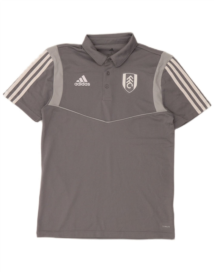 Męska koszulka polo Adidas Climalite, mała, szara, z blokami kolorów, poliester