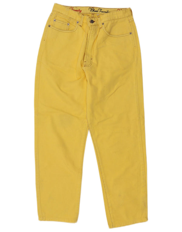 Damskie jeansy z wysokim stanem Benetton IT 48 XL W30 L27 Żółta bawełna