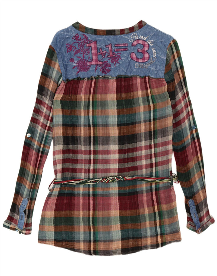 Damska bluzka z grafiką DESIGUAL Top UK 16 w dużą wielobarwną kratkę