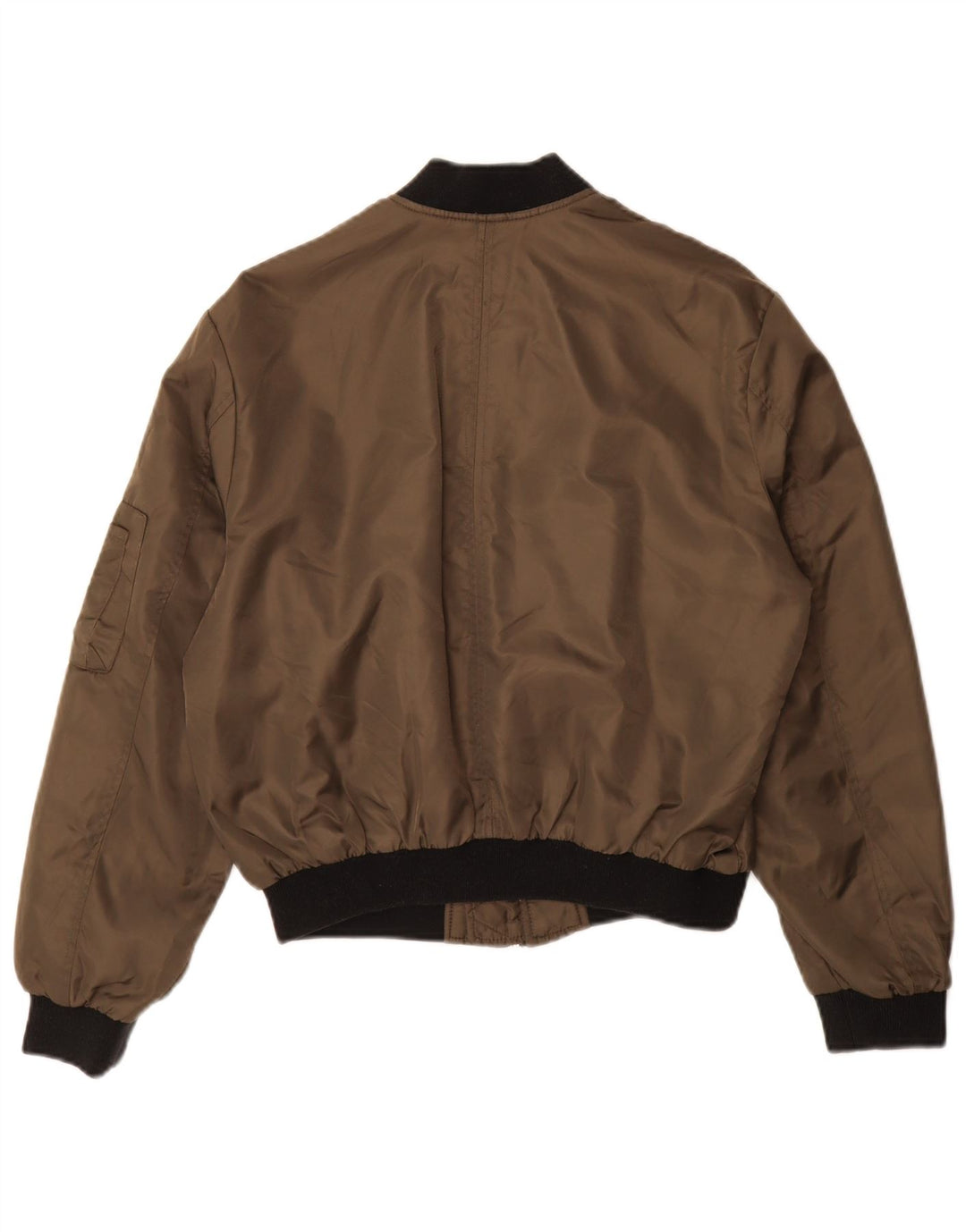 Damska kurtka bomberka oversize Zara UK 10, mała khaki, poliamid w blokach kolorów
