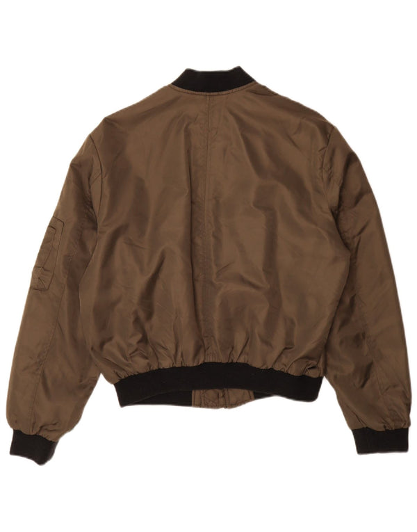 Damska kurtka bomberka oversize Zara UK 10, mała khaki, poliamid w blokach kolorów