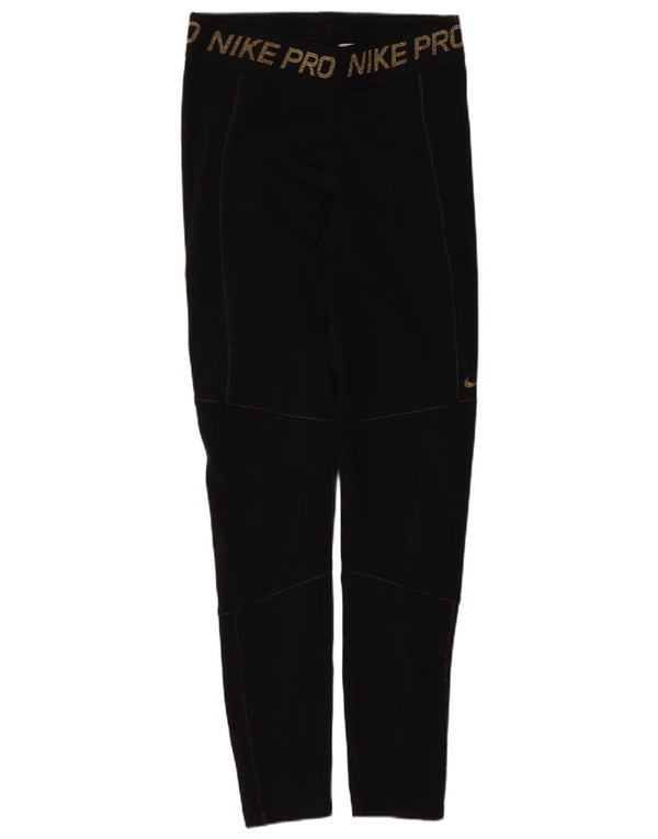 Damskie legginsy Nike Dri Fit Graphic UK 12, średnie czarne