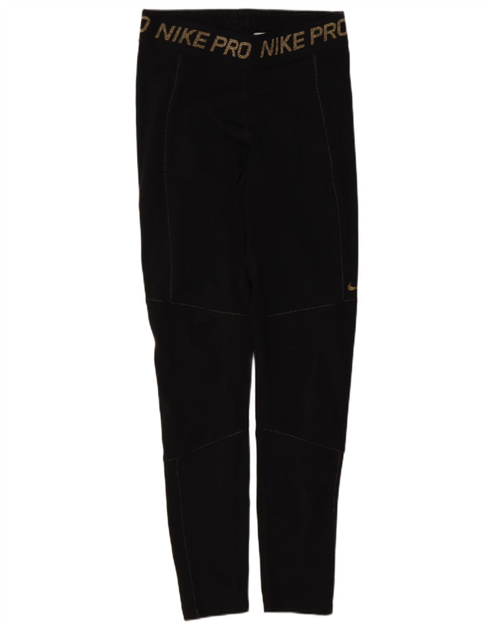 Damskie legginsy Nike Dri Fit Graphic UK 12, średnie czarne