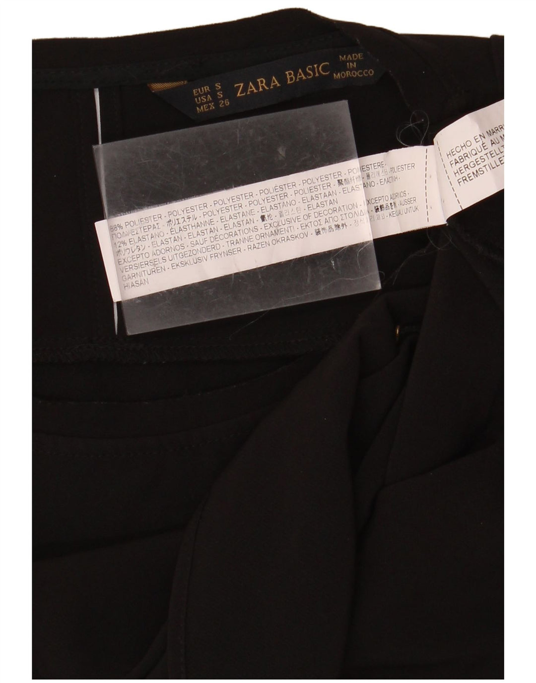 Damska krótka bluzka bez rękawów ZARA UK 10, mała, czarna, poliester