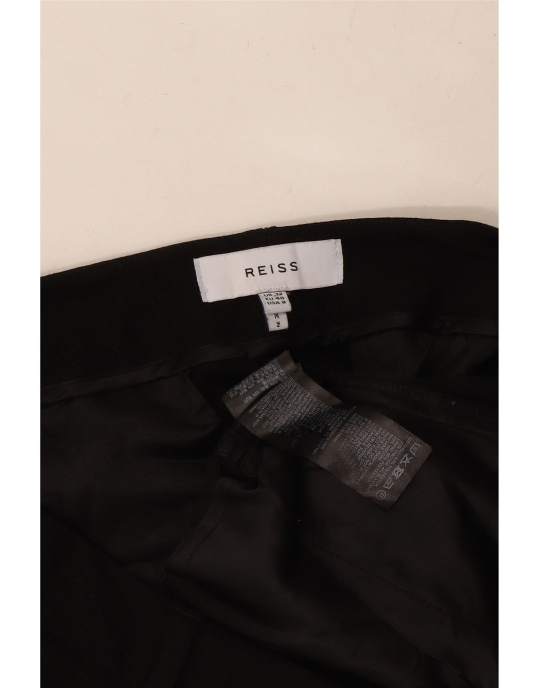 Damskie spodnie typu chino REISS UK 12 Medium W32 L28 Czarny poliester