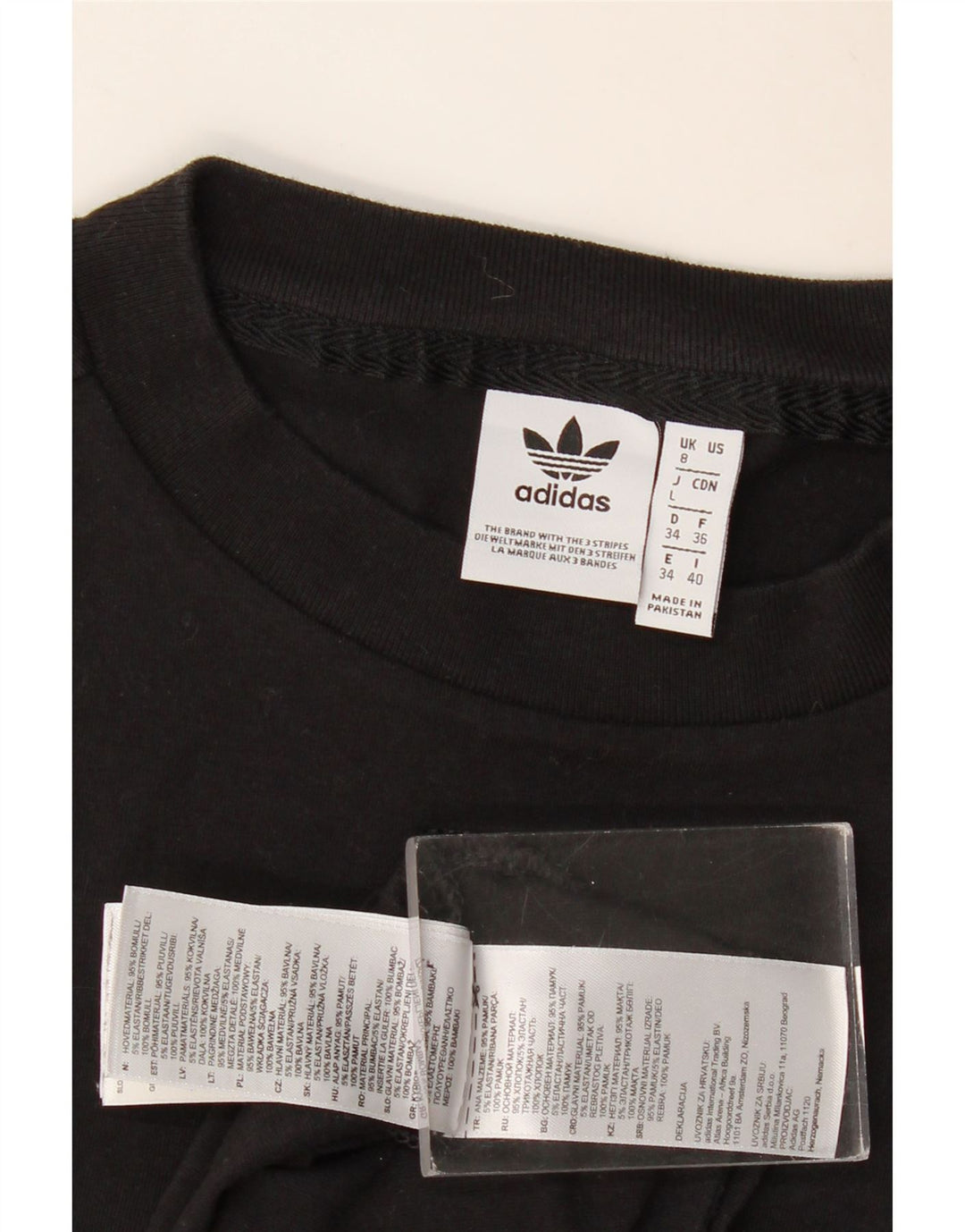 Damska kamizelka graficzna Adidas Top UK 8 Mała czarna bawełna