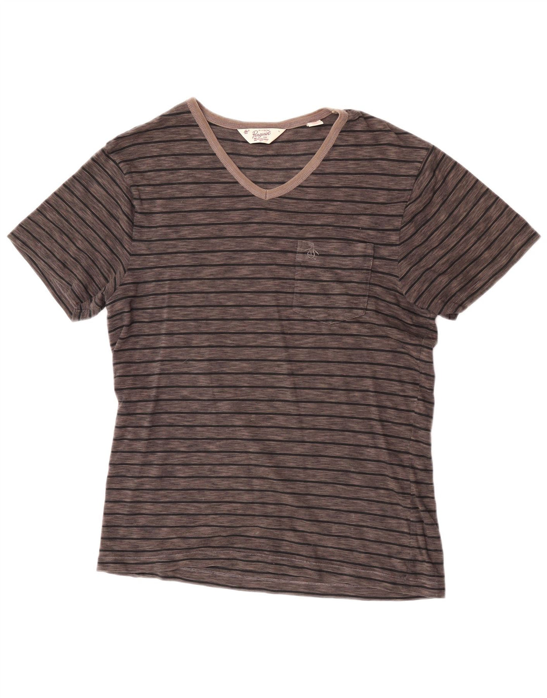 Męski T-shirt Penguin, duży, w brązowe paski