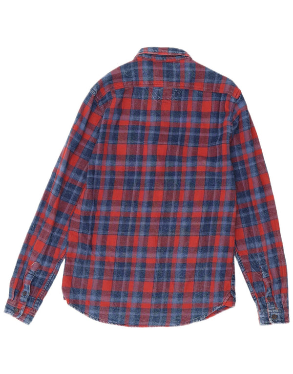 Męska koszula flanelowa Zara Slim Fit w średnią czerwoną kratkę