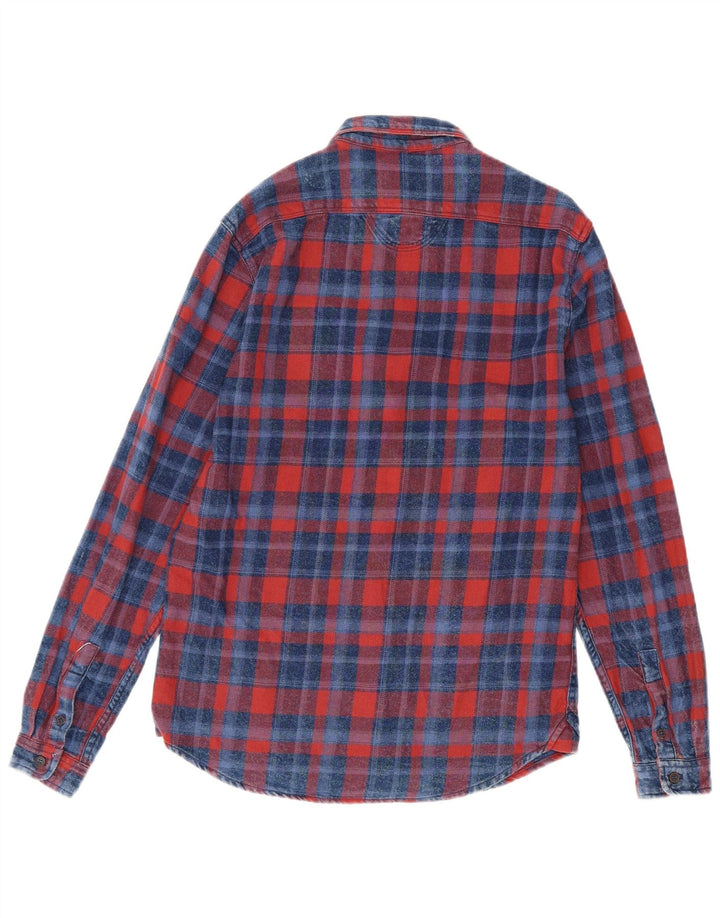 Męska koszula flanelowa Zara Slim Fit w średnią czerwoną kratkę
