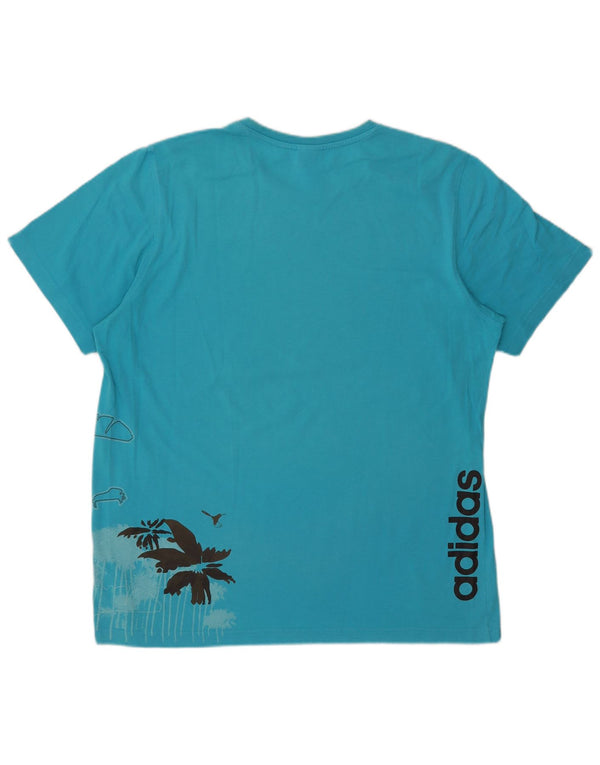 Adidas Męska koszulka graficzna Top XL Niebieska bawełna