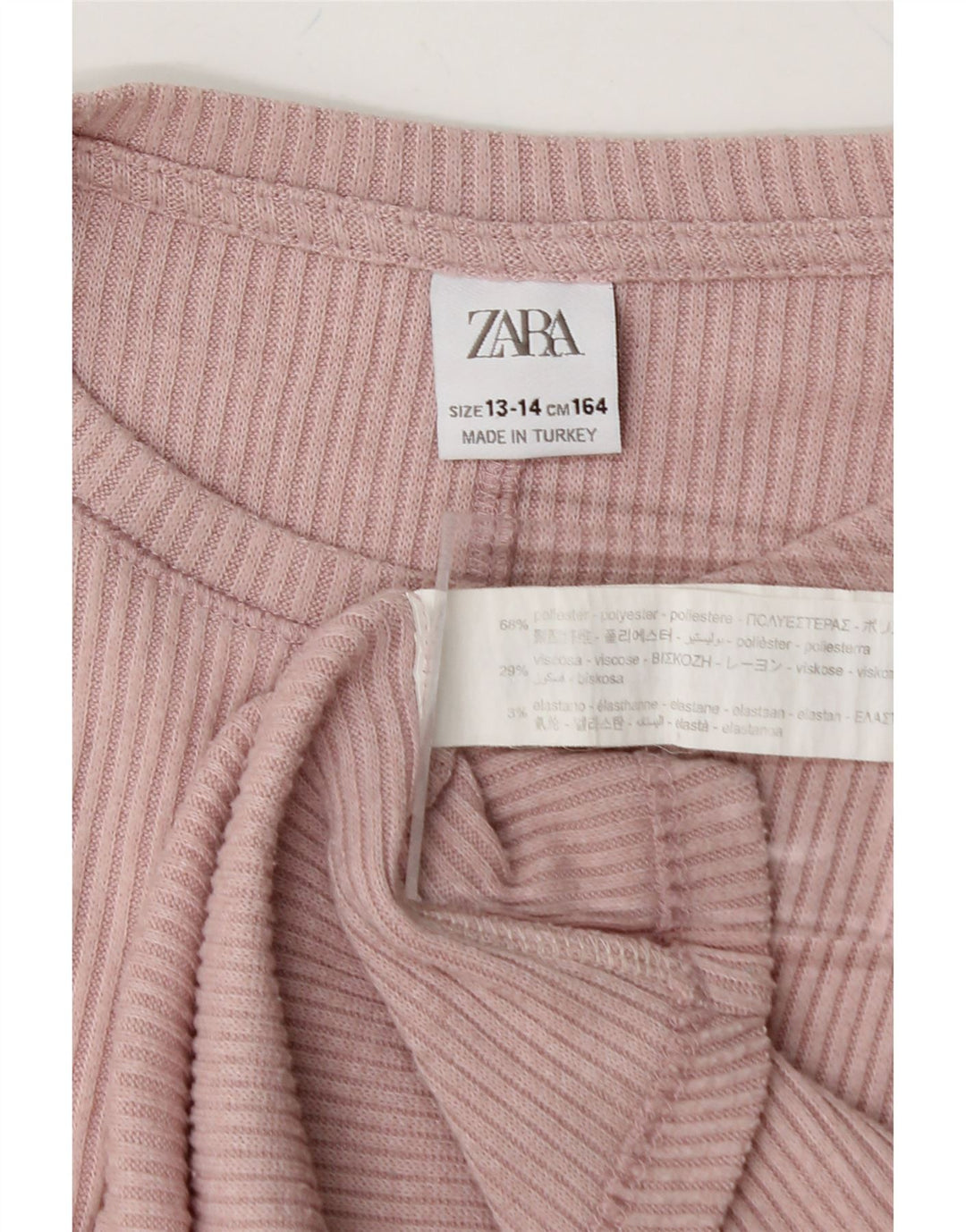 ZARA Girls Top Long Sleeve 13-14 Years Pink Polyester Vintage Zara and Second-Hand Zara from Messina Hembry 