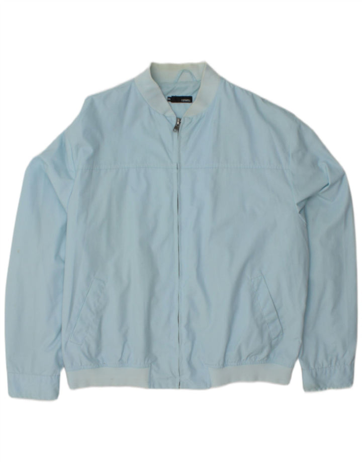 CONWELL Mens Bomber Jacket UK 44 2XL Blue Polyester