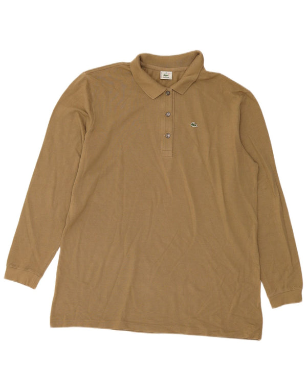 Damska koszulka polo Lacoste z długim rękawem, rozmiar 46 XL, bawełna khaki