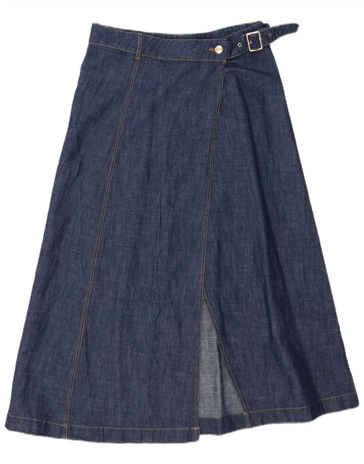 Damska spódnica midi jeansowa Zara, średnia W28, niebieska bawełna