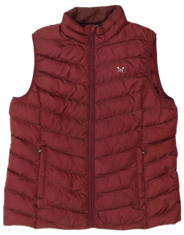 Damska wyściełana kamizelka Crew Clothing UK 16, duża, bordowy poliester