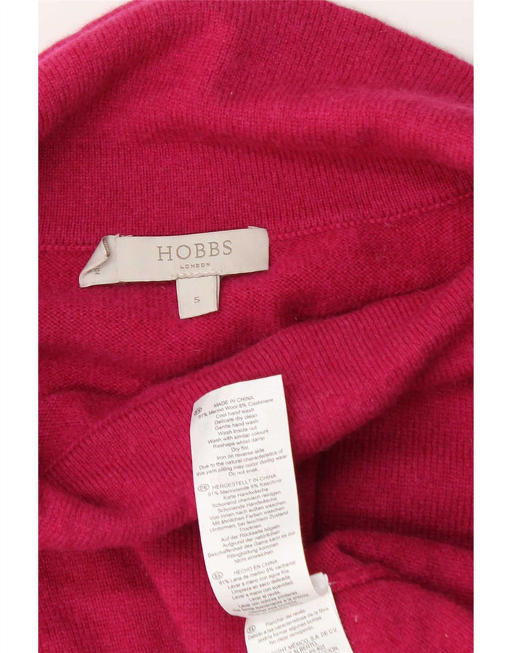 Sweter damski Hobbs z wywijanym dekoltem UK 10 Small Pink Wełna
