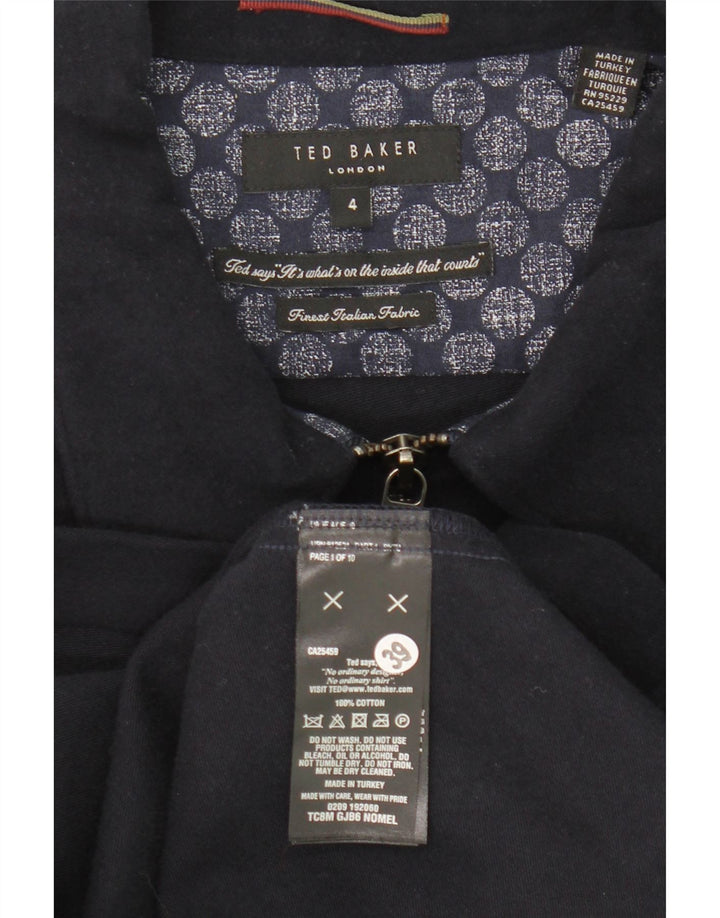 Męska kurtka bomberka Ted Baker, rozmiar 4, duża, granatowa, bawełniana