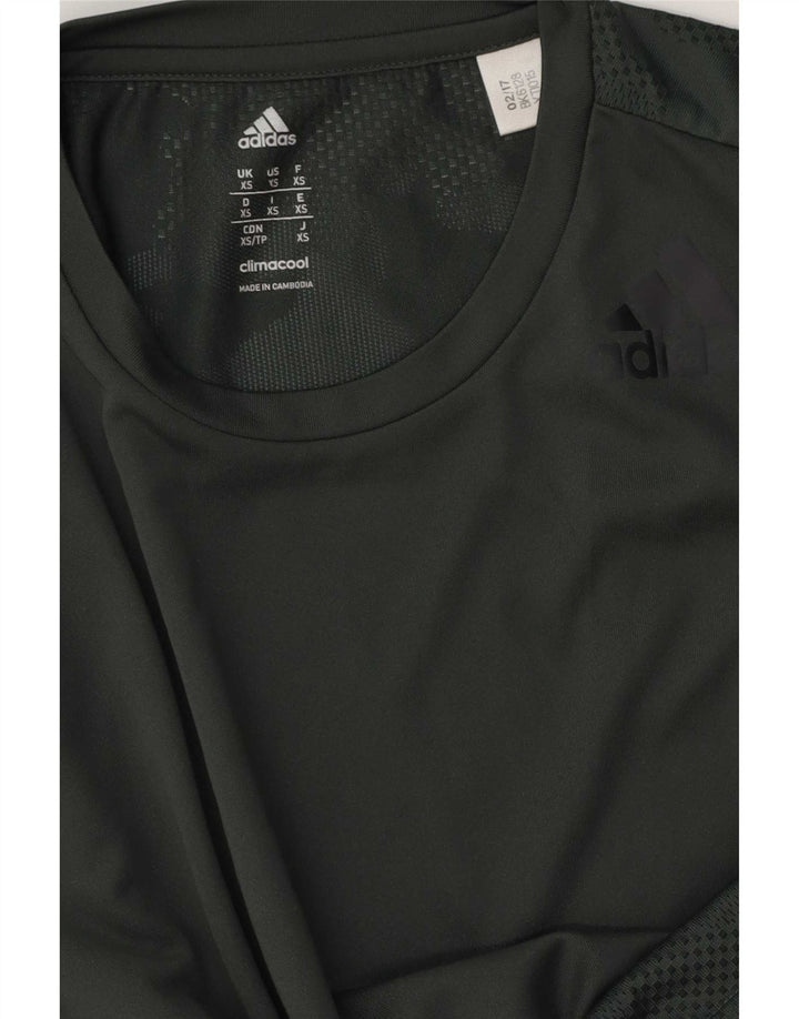 Adidas Męska koszulka Climacool Top XS Zielony kamuflaż poliester