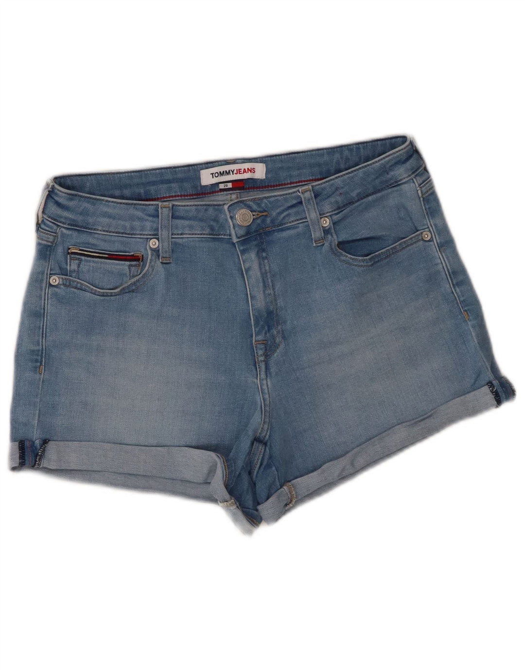 Damskie spodenki jeansowe Tommy Hilfiger W29 średni niebieski