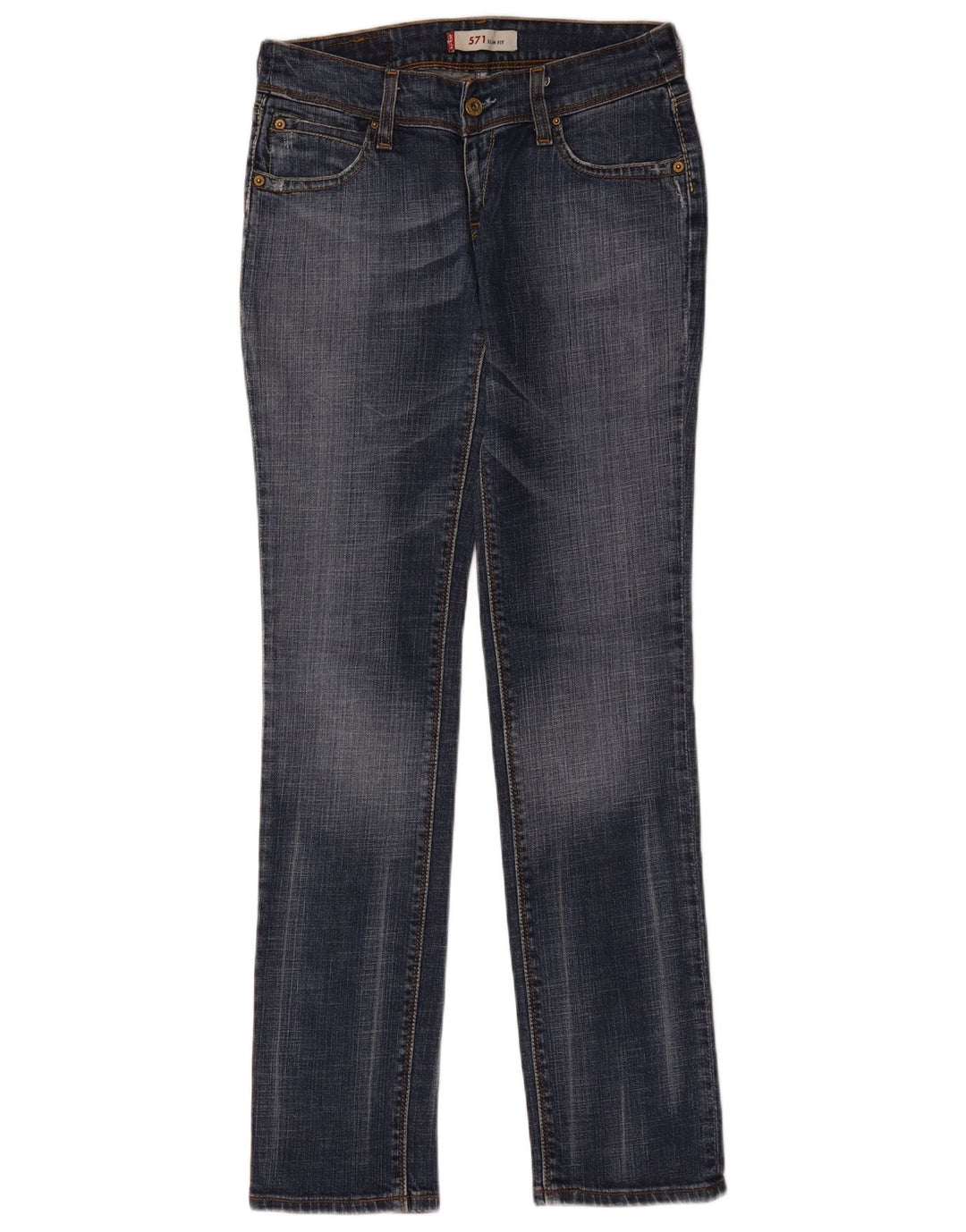 Damskie jeansy Levi's 571 Slim W29 L34 Niebieska bawełna