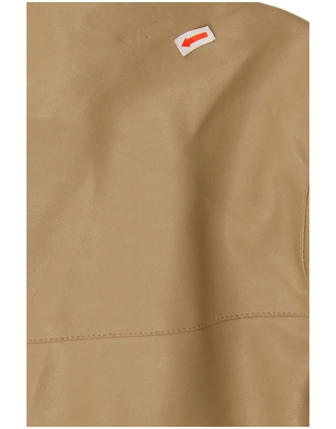 VINTAGE Womens Faux Leather Bomber Jacket UK 14 Medium Beige PVC