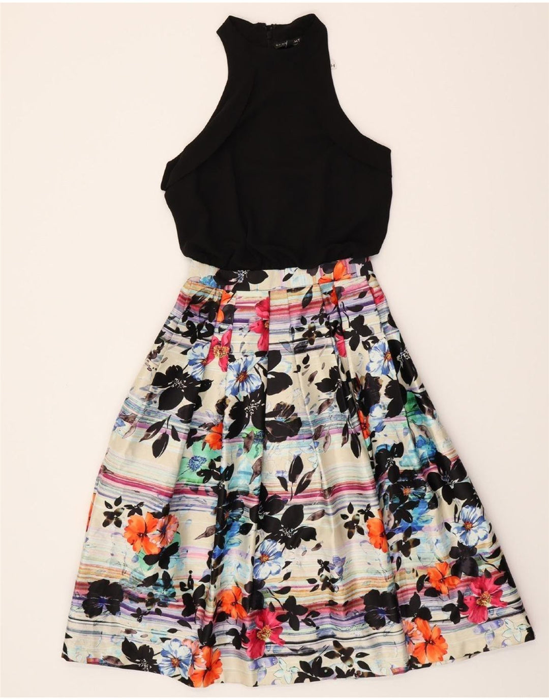 WAREHOUSE Womens Halter Dress UK 6 XS  Multicoloured Floral Polyester