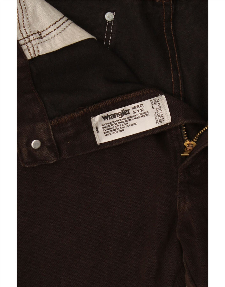 Męskie proste dżinsy Wrangler W32 L28 Brązowa bawełna