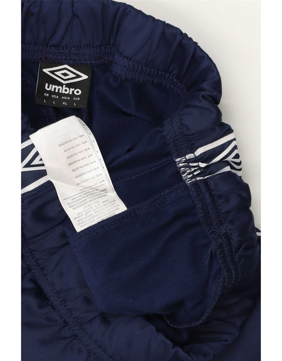 Męskie spodnie dresowe Umbro z grafiką, duży, granatowy, geometryczny poliester