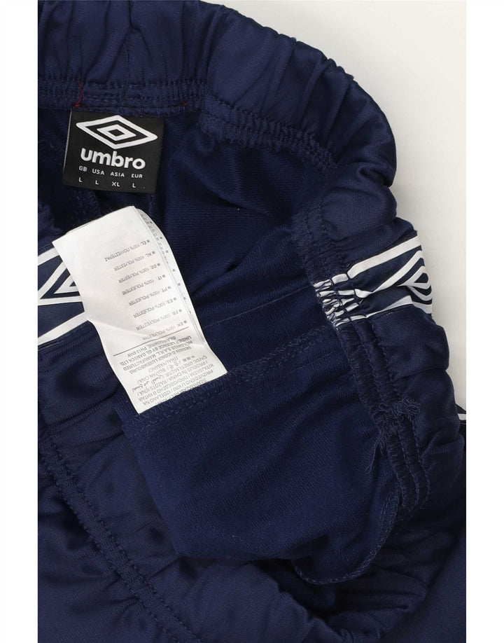 Męskie spodnie dresowe Umbro z grafiką, duży, granatowy, geometryczny poliester