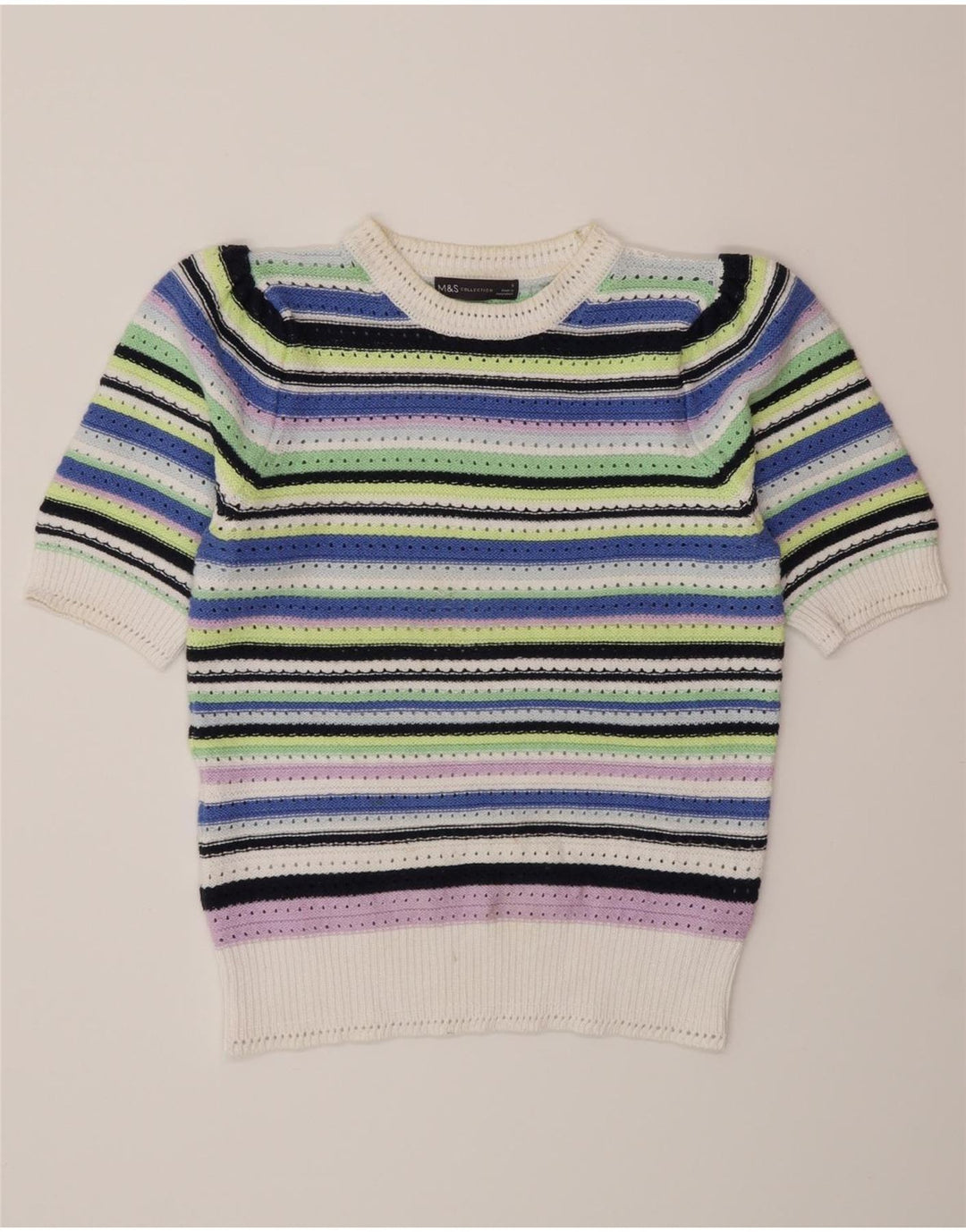 Marks & Spencer Damski sweter z okrągłym dekoltem, UK 10, mały, wielokolorowy