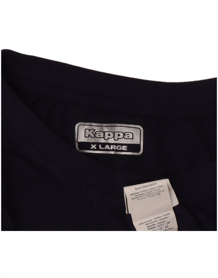 KAPPA Mens T-Shirt Top XL Navy Blue Cotton