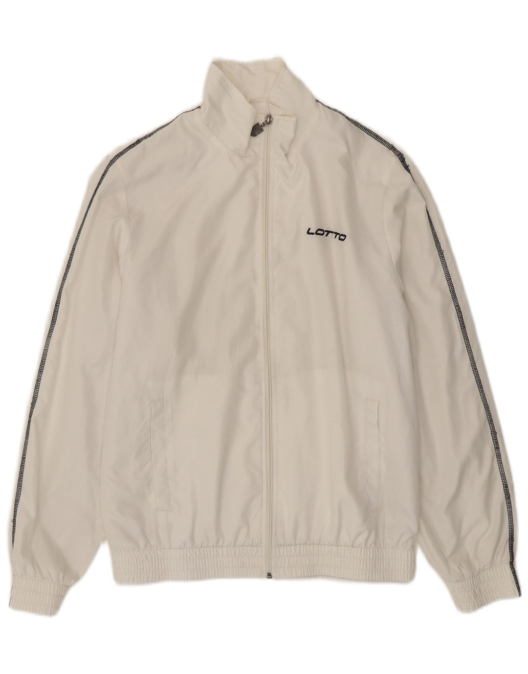 Kurtka męska dresowa Lotto, średnia, biała, poliester