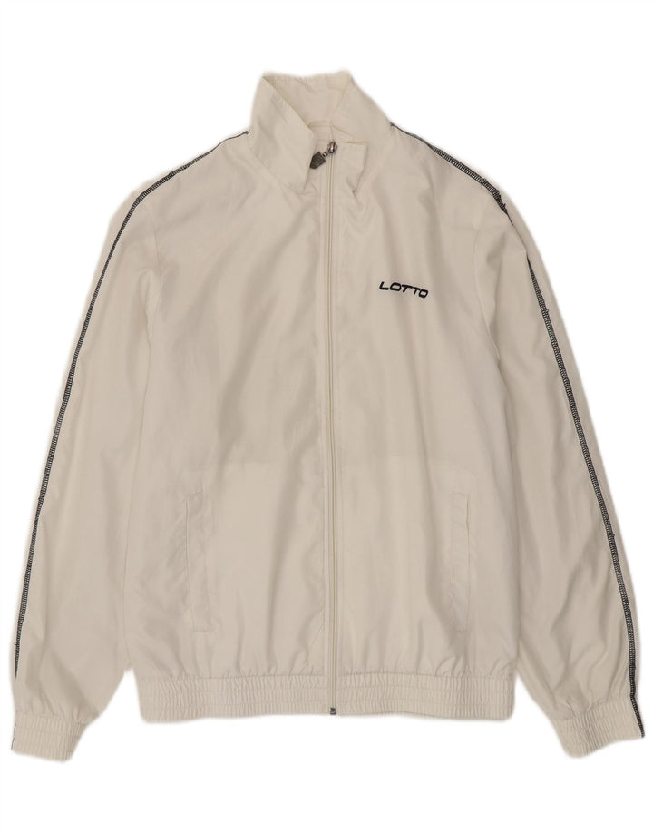 Kurtka męska dresowa Lotto, średnia, biała, poliester