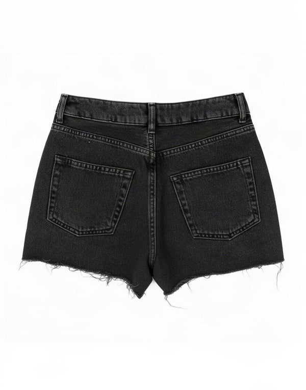 Damskie spodenki dżinsowe Topshop Mom UK 8 Small W26 Czarne bawełniane