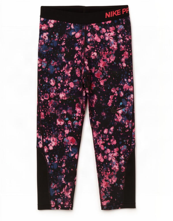 Damskie legginsy Nike Dri Fit Graphic Capri UK 8, małe, czerwone, poliestrowe