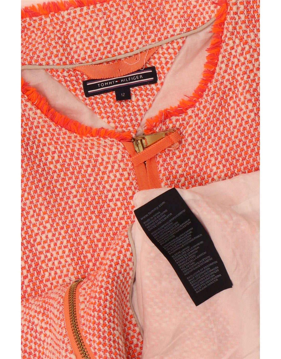 Damska marynarka Tommy Hilfiger Crop US 12, duża, pomarańczowa, bawełniana