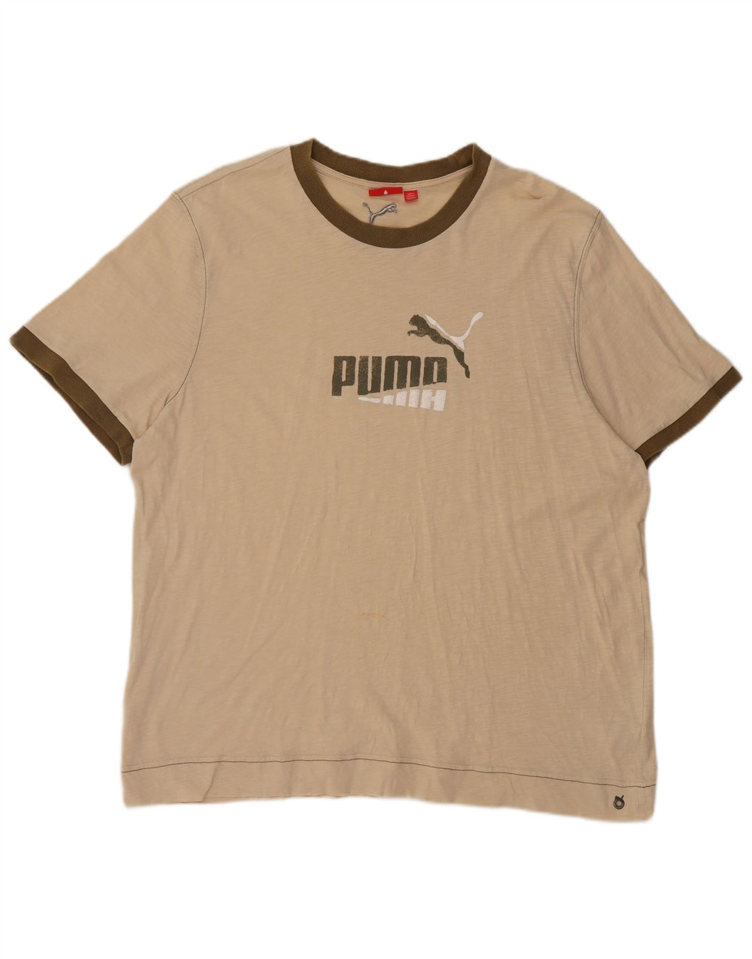 Męska koszulka z grafiką Puma Top 2XL, beżowa, bawełniana