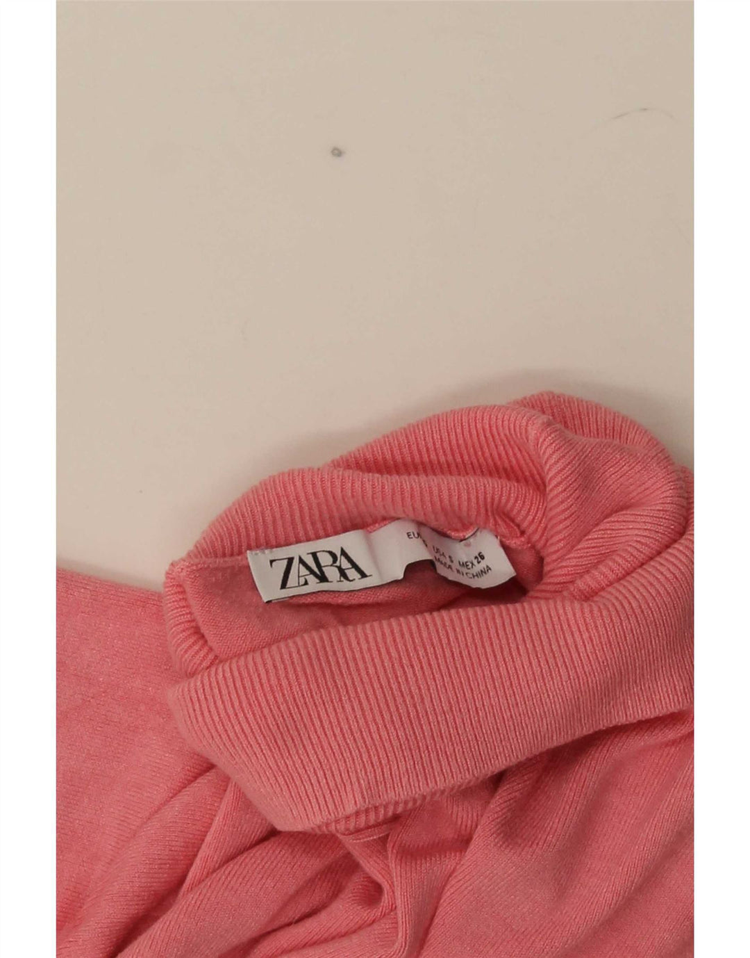 Sweter damski Zara z wywijanym dekoltem UK 10, mały, różowy