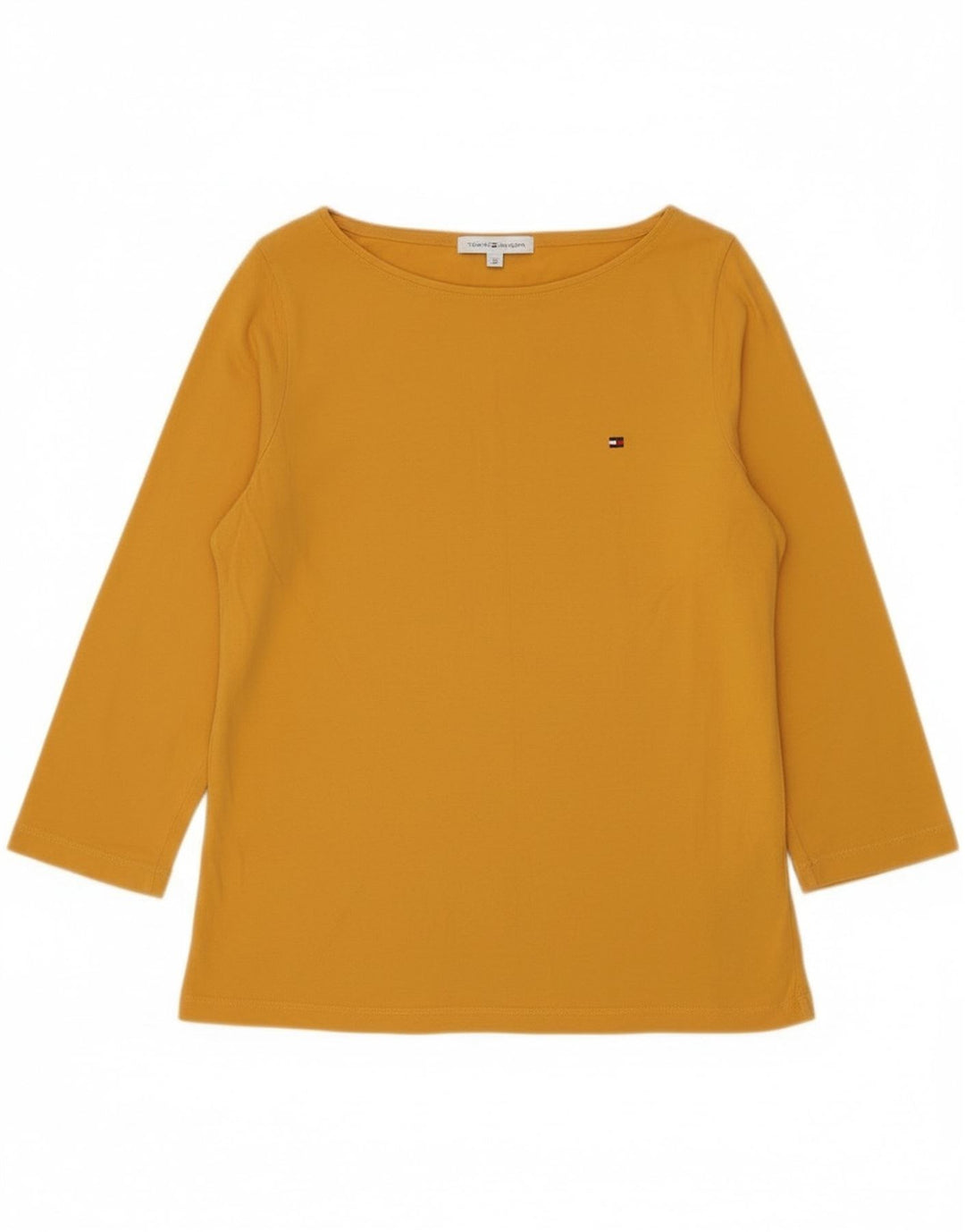 Damski top Tommy Hilfiger z rękawem 3/4, UK 14, średni żółty bawełniany