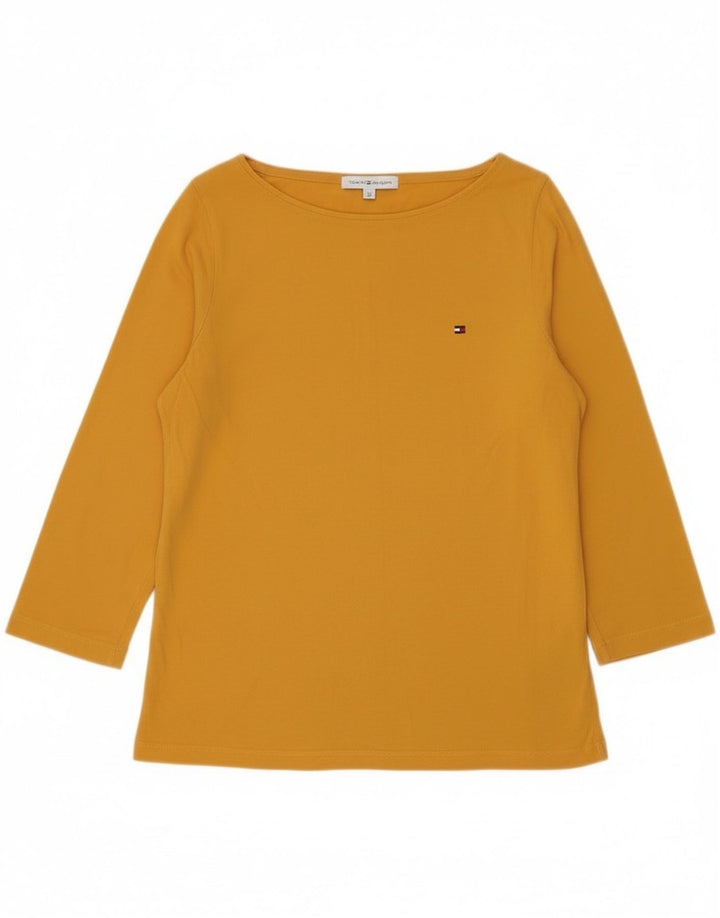 Damski top Tommy Hilfiger z rękawem 3/4, UK 14, średni żółty bawełniany