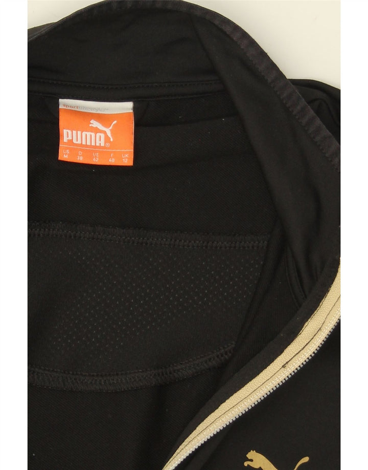 PUMA Womens Tracksuit Top Jacket UK 12 Medium Black Polyester Vintage Puma and Second-Hand Puma from Messina Hembry 