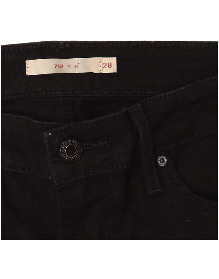 Damskie jeansy Levi's 712 Slim W28 L30 Czarna bawełna