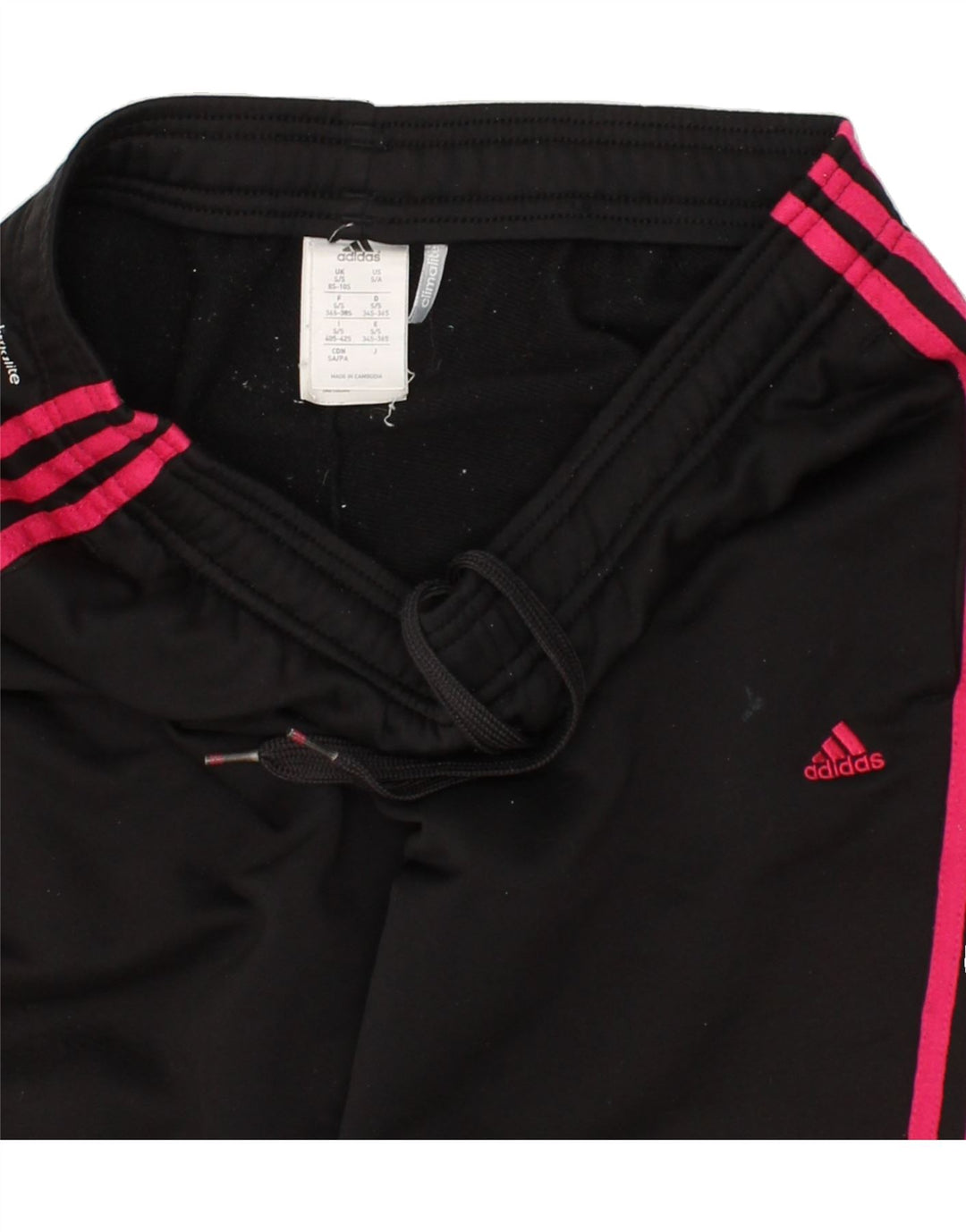 Damskie spodnie dresowe ADIDAS Climalite UK 8/10, małe, czarne, poliestrowe
