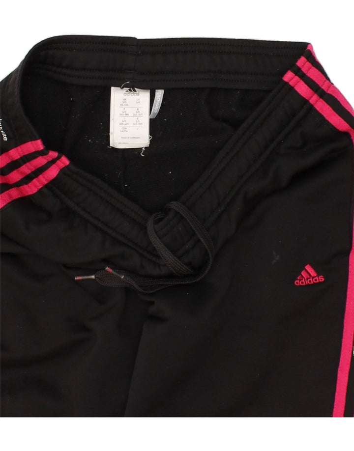 Damskie spodnie dresowe ADIDAS Climalite UK 8/10, małe, czarne, poliestrowe