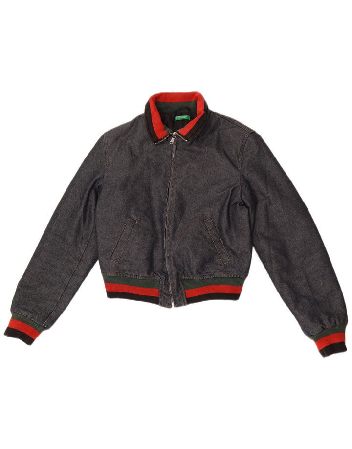 Chłopięca kurtka wiatrówka Benetton Denim 10-11 lat, granatowa, z blokami kolorów