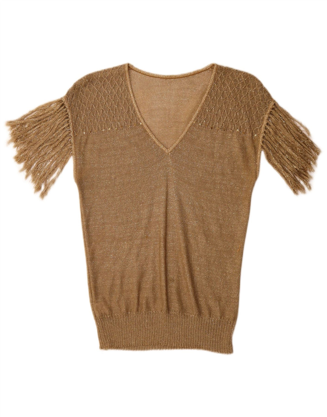 Bluzka damska Vintage Top UK 10 Small Gold