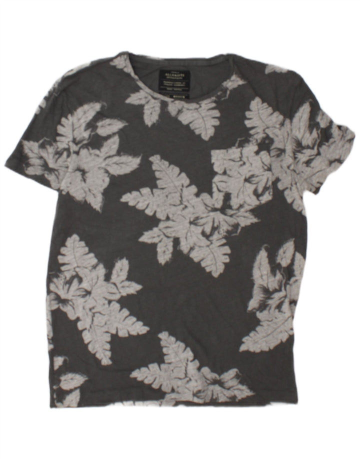 T-shirt męski All Saints Średni szary, bawełniany w kwiaty