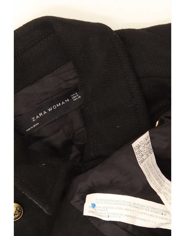 Płaszcz damski Zara Pea Coat UK 10 Small Black Wełna