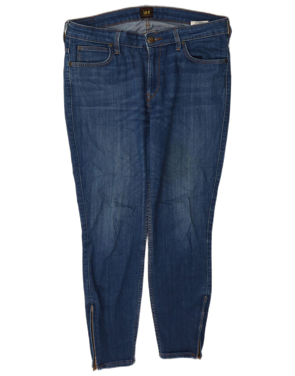Damskie jeansy Lee Scarlett Skinny Cropped W32 L25 Niebieskie bawełniane