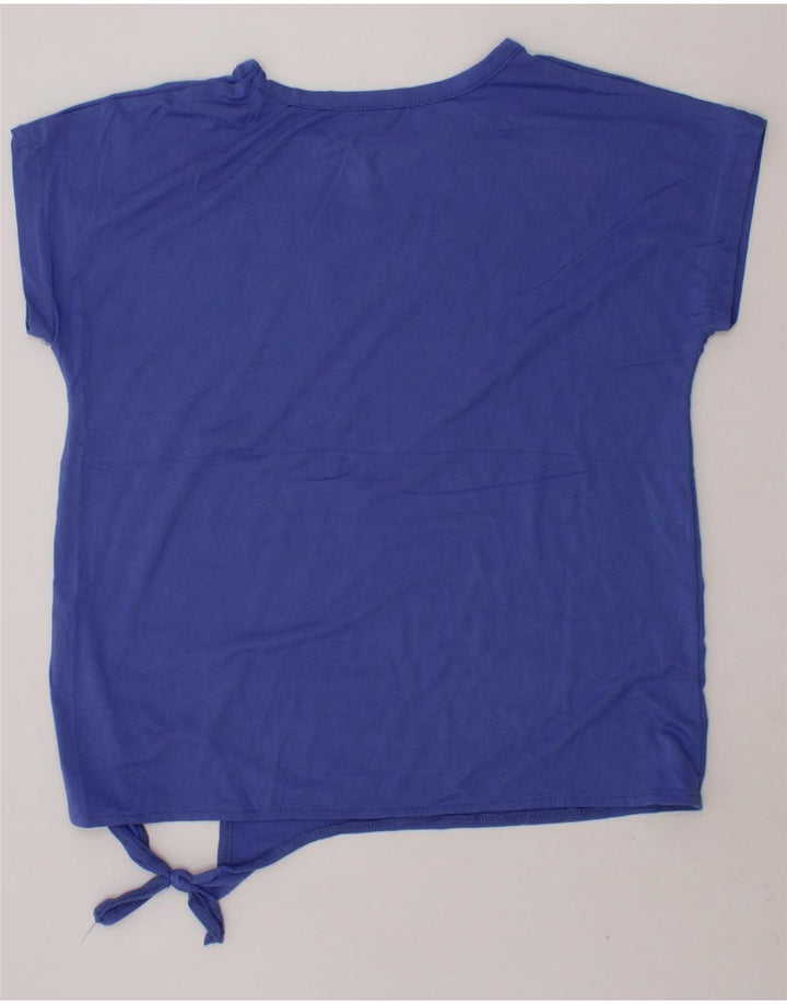 CHAMPION Girls Front Tie Graphic T-Shirt Top 7-8 Years Blue Polyester Vintage Champion and Second-Hand Champion from Messina Hembry 